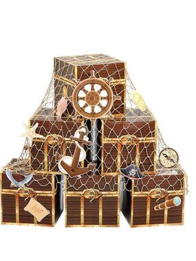 17-Piece Pirate-Themed Party Decorations Set With Decorative Fishing Net New NIB